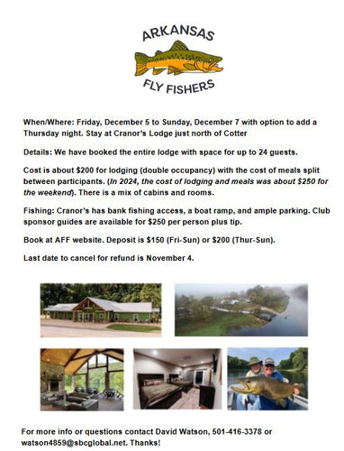 Deposit for AFF’s December 2025 White River Trip